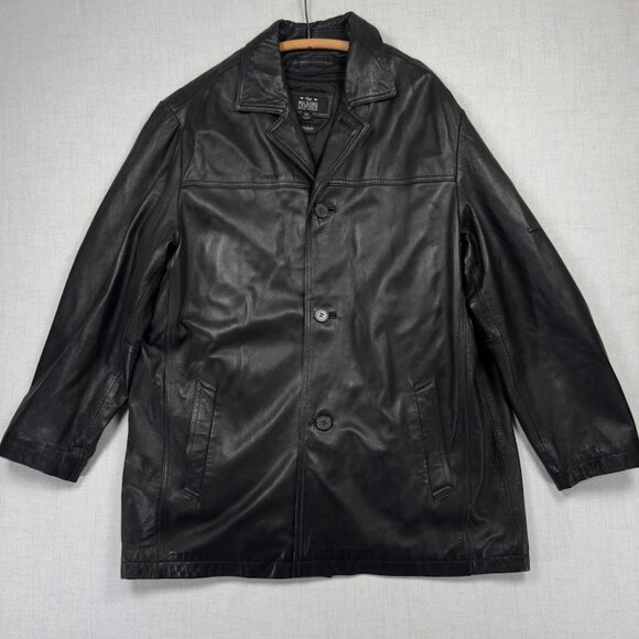 Wilsons Leather Mens Jacket Thinsulate Black Button-Down Lined Size XL - Picture 1 of 16